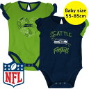 【送料無料】 NFL公式 アメフト ベビー服 ロンパース 女の子用ボディースーツ2枚セット カバーオール 肌着 下着 パジャマ 出産祝い シアトル・シーホークス...