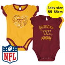 【送料無料】 NFL公式 アメフト ベビー服 ロンパース 女の子用ボディースーツ2枚セット カバーオール 肌着 下着 パジャマ 出産祝い ワシントン・コマンダー...