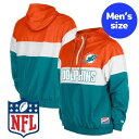 【送料無料】 NFL公式 アメフト メンズ アウター ウィンドブレーカー ジャケット ジャンパー マイアミ・ドルフィンズ Miami Dolphins 3rd Down Raglan 1/4-Zip Windbreaker Jacket(4)
