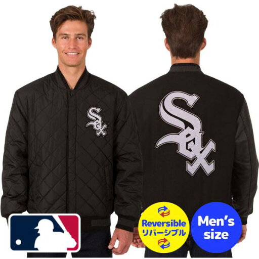 【送料無料】【リバーシブル★袖本革】 MLB公式 メジャーリーグオフィシャル メンズ アウター スタジャン バーシティジャケット シカゴ・ホワイトソックス White Sox Wool & Leather Reversible Jacket