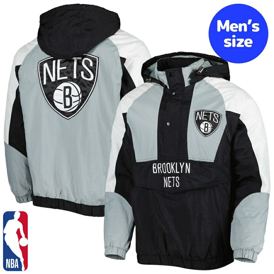 【送料無料+割引クーポン】 NBAオフィシャル メンズ ウィンドブレーカー アウタージャケット ブルックリン・ネッツ Brooklyn Nets Windbreaker Jacket