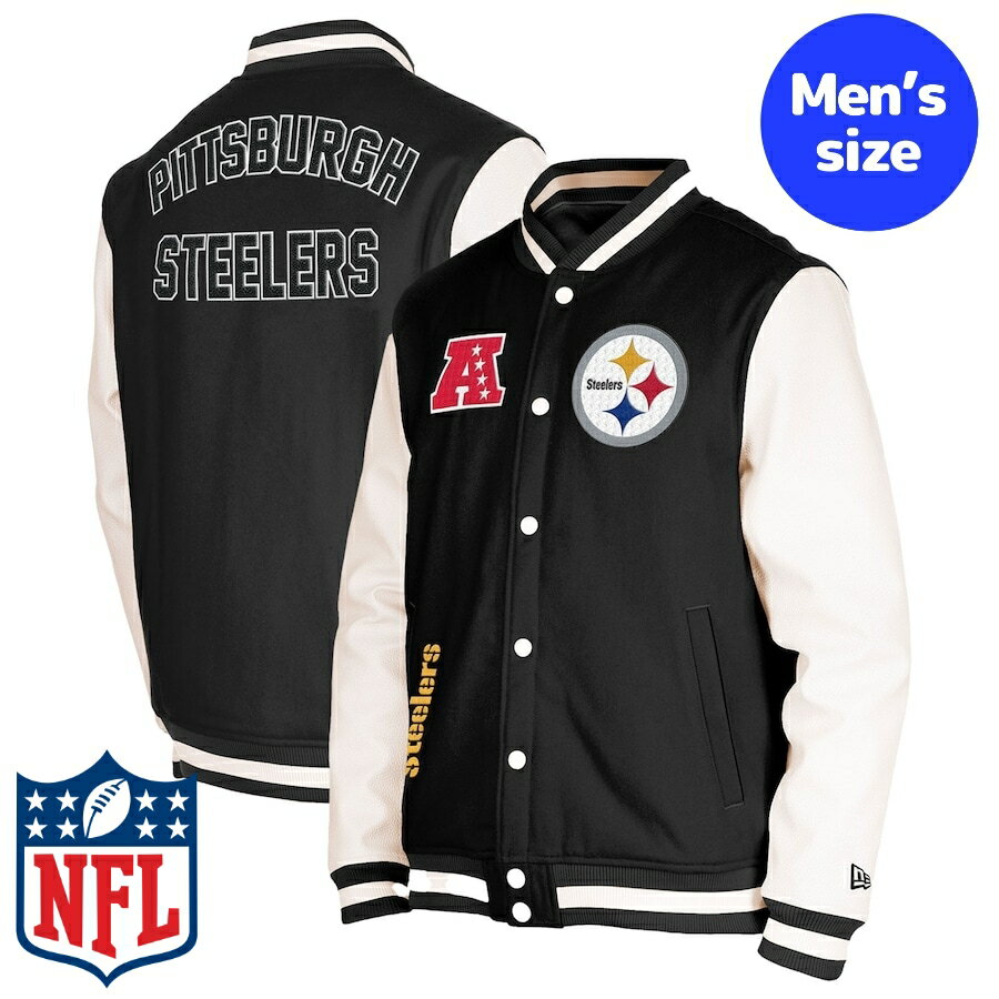 y+N[|z NFLItBV New Era j[G Y o[VeBWPbg X^W AE^[WPbg sbco[OEXeB[[Y Pittsburgh Steelers Versity Jacket