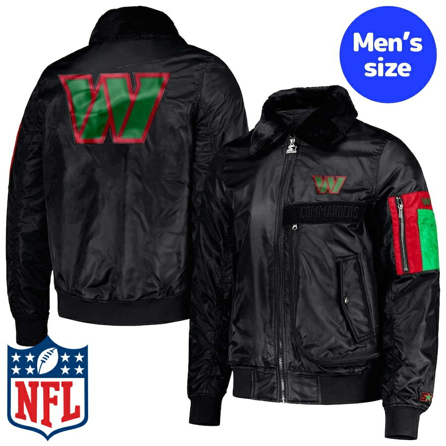【送料無料+割引クーポン】 NFLオフィシャル メンズ MA-1 ボンバージャケット アウタージャケット ワシントン・コマンダース Washington Commanders Black History Month Jacket
