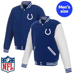 【送料無料+割引クーポン】 NFLオフィシャル メンズ バーシティジャケット スタジャン リバーシブルアウタージャケット インディアナポリス・コルツ Indianapolis Colts Versity Jacket