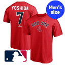 【送料無料 割引クーポン】 MLBオフィシャル メンズ Tシャツ 半袖トップス レッド 吉田正尚 背番号7 ボストン レッドソックス 赤 Boston Red Sox Men 039 s T-Shirt