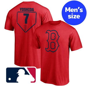 【送料無料+割引クーポン】 MLBオフィシャル メンズ Tシャツ 半袖トップス レッド 吉田正尚 背番号7 ボストン・レッドソックス 赤 Boston Red Sox Men's T-Shirt