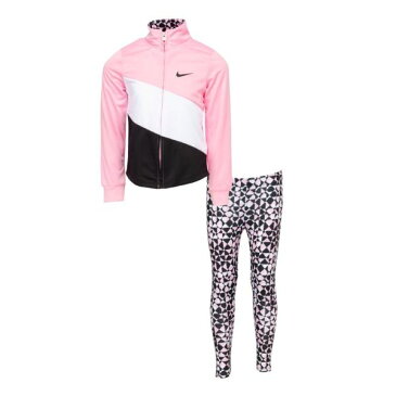 【送料無料+マラソンポイント10倍】 nike ナイキ 女の子用REBEL TRICOT ジャケット & レギンス 上下2点セット(Pink) 子供用スウェットパンツ ジャージ セットアップ トレーナー 誕生日プレゼント 子供服