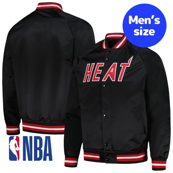 【送料無料+割引クーポン】 NBA公式 メンズ アウタージャケット MA-1 ボンバー マイアミ・ヒート Miami Heat Hardwood Classics Throwback Wordmark Jacket