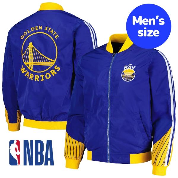 y+N[|z NBA Y AE^[WPbg MA-1 {o[ S[fXeCgEEHA[Y Golden State Warriors Bomber Jacket