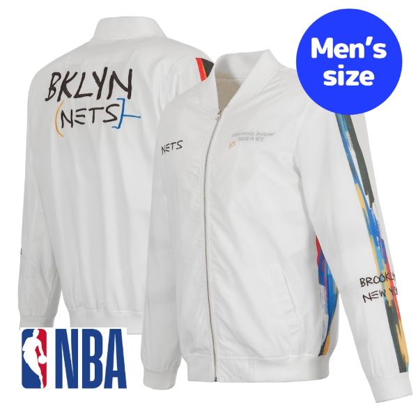 y+N[|z NBA Y AE^[WPbg MA-1 {o[ ubNElbc Brooklyn Nets City Edition Nylon Bomber Jacket