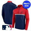 【送料無料】【メンズ】 MLB公式 メジャーリーグ トラックジャージ 長袖トップス 運動着 ウォームアップジャケット アトランタ・ブレーブス Atlanta Braves Unstoppable 1/4 Zip Top(4)