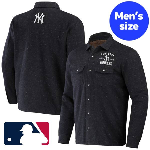 楽天USキッズウェア楽天市場店【送料無料】 MLB公式 メジャーリーグ メンズ シャケット ジャケット シャツ風アウター ジャンパー ニューヨーク・ヤンキース New York Yankees Ringstop?Full-Snap Shacket