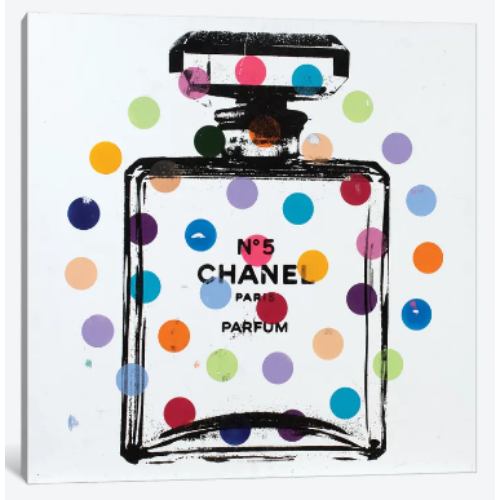  米国発のお洒落なブランドオマージュアート Chanel No. 5 - Dots シャネル CHANEL キャンバスアート 絵画 インテリア 模様替え 引越し祝い 新築祝い 待合室 会議室