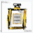 【送料無料】 米国発のお洒落なブランドオマージュアート Black & Gold Noir Abstract Perfume Bottle シャネル CHANEL キャンバス 絵画 インテリア 模様替え 引越し祝い