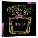 【送料無料 割引クーポン】 米国発のお洒落なブランドオマージュアート Bright Crystal Antique Gold Perfume Bottle On Black ヴェルサーチ Versace キャンバス 絵画 インテリア