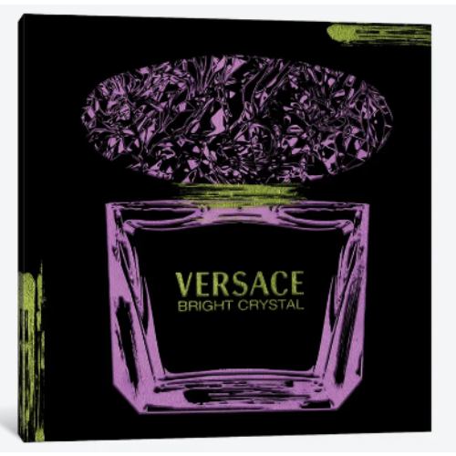 【送料無料+割引クーポン】 米国発のお洒落なブランドオマージュアート Sace Bright Crystal Purple Perfume Bottle With Jade Accents ヴェルサーチ Versace キャンバス 絵画