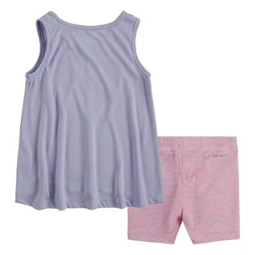 【送料無料+月末5%クーポン配布中】 nike ナイキ 女の子用Nike Heart Swoosh タンクトップx短パン上下2点セット(Arctic Pink) 子供服 半ズボン セットアップ ギフト 半袖トップス