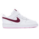 【送料無料+割引クーポン】 nike ナイキ 【キッズ用（~16.0cm）】 Nike Court Borough Low 2（White/Dark BeetRoot/White） スニーカー 子供靴 ファーストシューズ