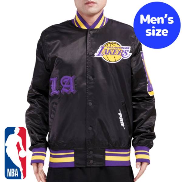 ̵+ݥ NBA   ʥ󥸥㥱å ƥ󥸥㥱å  Ȭ¼ ֥ 󥼥륹쥤 LOS ANGELES LAKERS OLD ENGLISH LOGO SATIN JACKET