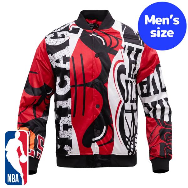 y+N[|z NBAItBV Y AE^[ iCWPbg TeWPbg X^W VJSEuY CHICAGO BULLS MASHUP SATIN JACKET