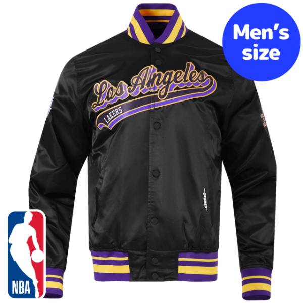 y+N[|z NBAItBV Y AE^[ iCWPbg TeWPbg X^W  u T[XECJ[Y LOS ANGELES LAKERS SCRIPT TAIL SATIN JACKET