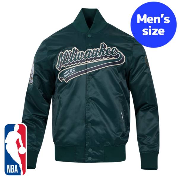 y+N[|z NBAItBV Y AE^[ iCWPbg TeWPbg X^W jX fC~AE[h ~EH[L[EobNX MILWAUKEE BUCKS SCRIPT TAIL SATIN JACKET