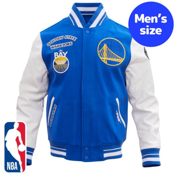 y+N[|z NBA Y AE^[ o[VeBWPbg X^W XetBEJ[ S[fXeCgEEHA[Y GOLDEN STATE WARRIORS RETRO CLASSIC VARSITY JACKET