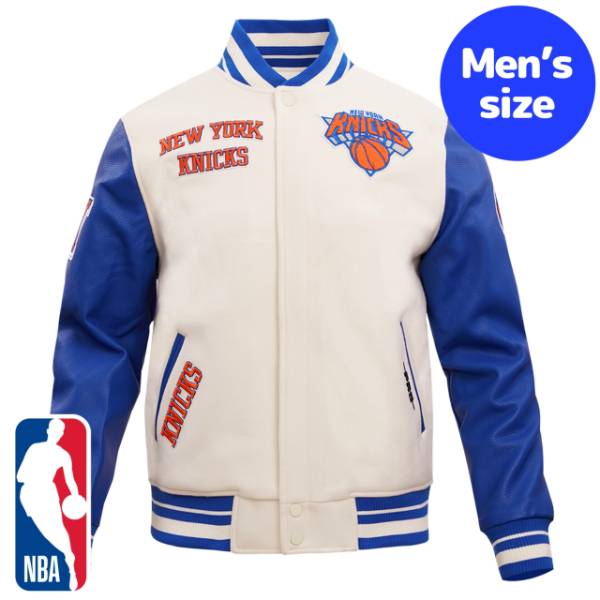 y+N[|z NBAItBV Y AE^[ WPbg o[VeBWPbg X^W j[[NEjbNX NEW YORK KNICKS RETRO CLASSIC VARSITY JACKET