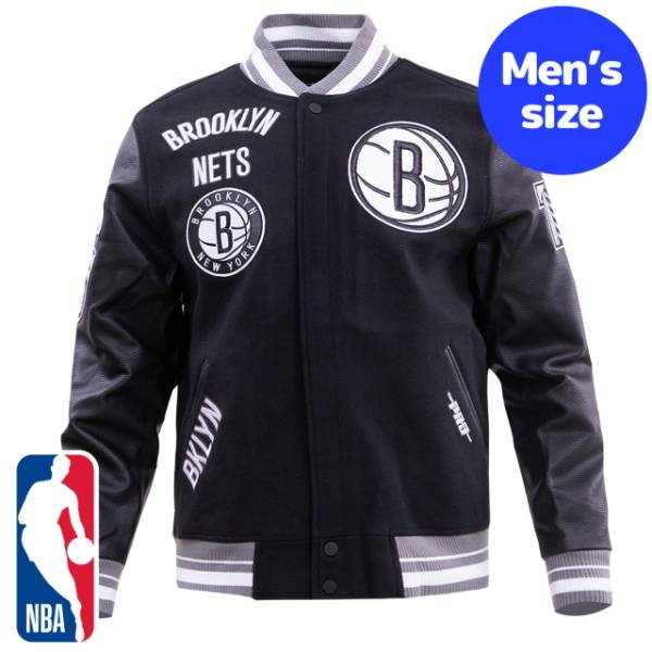 y+N[|z NBAItBV Y AE^[ WPbg o[VeBWPbg X^W ubNElbc BROOKLYN NETS RETRO CLASSIC VARSITY JACKET