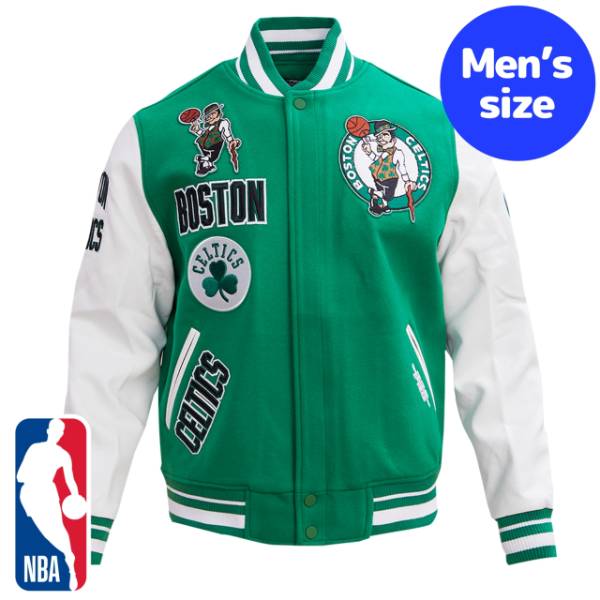 y+N[|z NBAItBV Y AE^[ WPbg o[VeBWPbg X^W {XgEZeBbNX BOSTON CELTICS RETRO CLASSIC VARSITY JACKET