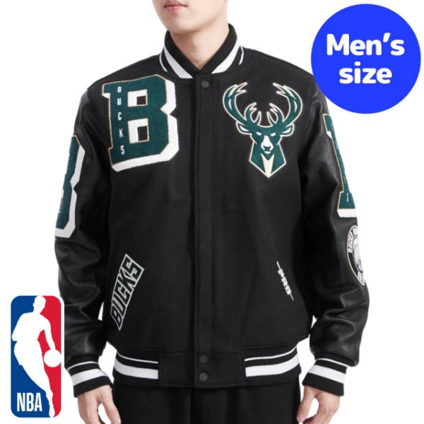 y+N[|z NBAItBV Y AE^[ o[VeBWPbg X^W jXEAfgN{ fC~AE[h ~EH[L[EobNX MILWAUKEE BUCKS MASHUP VARSITY JACKET