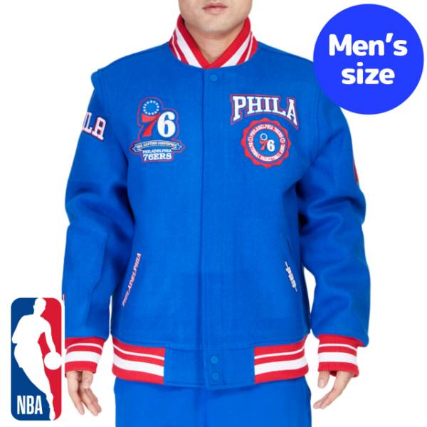 y+N[|z NBAItBV Y AE^[ WPbg o[VeBWPbg X^W tBftBAEZueBVNT[Y PHILADELPHIA 76ERS CREST EMBLEM VARSITY JACKET