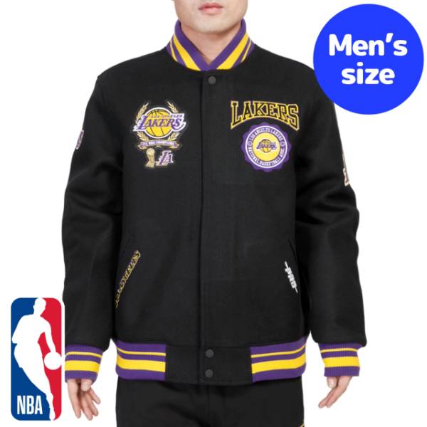 y+N[|z NBAItBV Y AE^[ WPbg o[VeBWPbg X^W  u T[XECJ[Y LOS ANGELES LAKERS CREST EMBLEM VARSITY JACKET