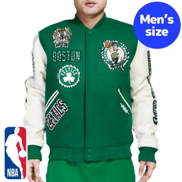 y+N[|z NBAItBV Y AE^[ WPbg o[VeBWPbg X^W {XgEZeBbNX BOSTON CELTICS ANIMAL VARSITY JACKET