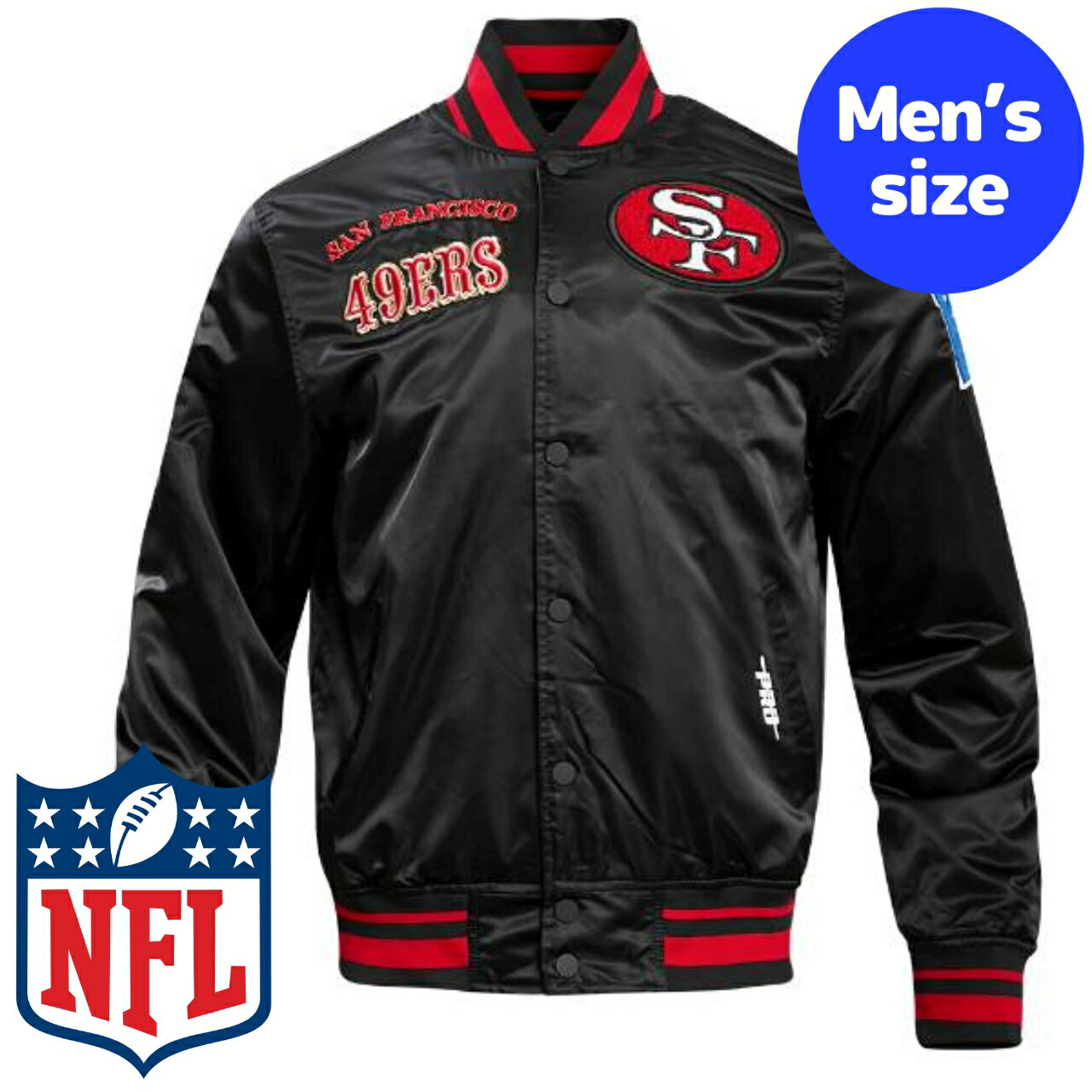 y+N[|z NFLItBV Y AE^[ iCWPbg TeWPbg X^W Atg TtVXRE49ers SAN FRANCISCO 49ERS RETRO CLASSIC SATIN JACKET