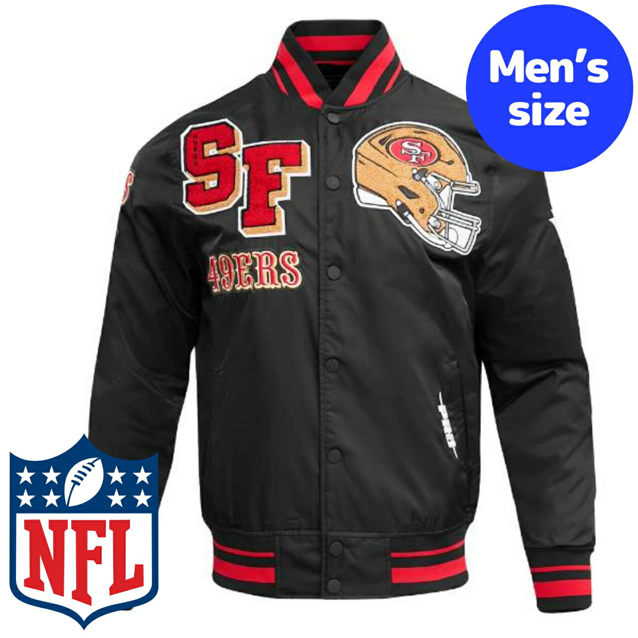 y+N[|z NFLItBV Y AE^[ iCWPbg TeWPbg X^W Atg TtVXRE49ers SAN FRANCISCO 49ERS MASHUP SATIN JACKET