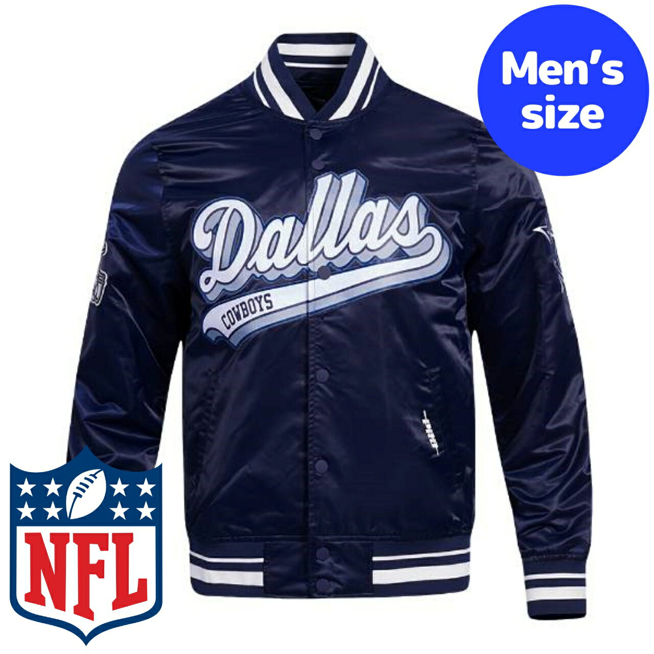 y+N[|z NFLItBV Y AE^[ iCWPbg TeWPbg X^W Atg _XEJE{[CY DALLAS COWBOYS SCRIPT TAIL SATIN JACKET