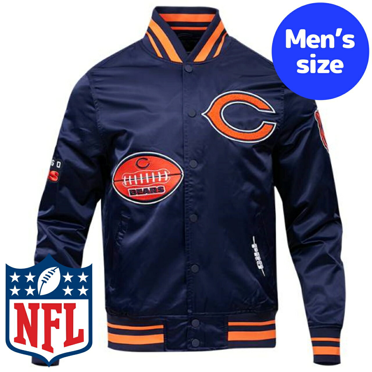 y+N[|z NFLItBV Y AE^[ iCWPbg TeWPbg X^W Atg VJSExA[Y CHICAGO BEARS OLD ENGLISH SATIN JACKET