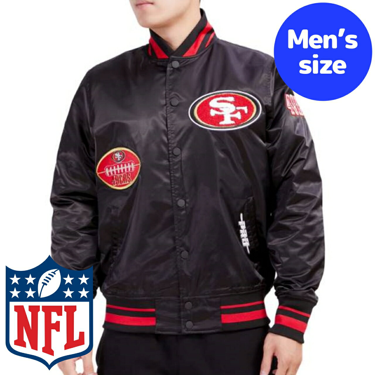 y+N[|z NFLItBV Y AE^[ iCWPbg TeWPbg X^W Atg TtVXRE49ers SAN FRANCISCO 49ERS OLD ENGLISH SATIN JACKET