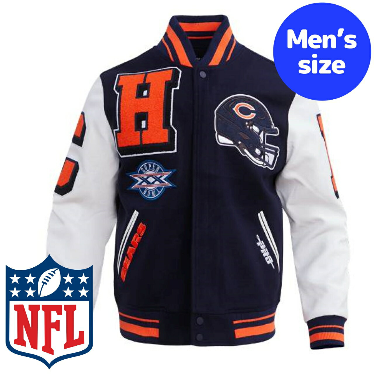 y+N[|z NFLItBV Y AE^[ o[VeBWPbg X^W Atg VJSExA[Y CHICAGO BEARS MASHUP VARSITY JACKET