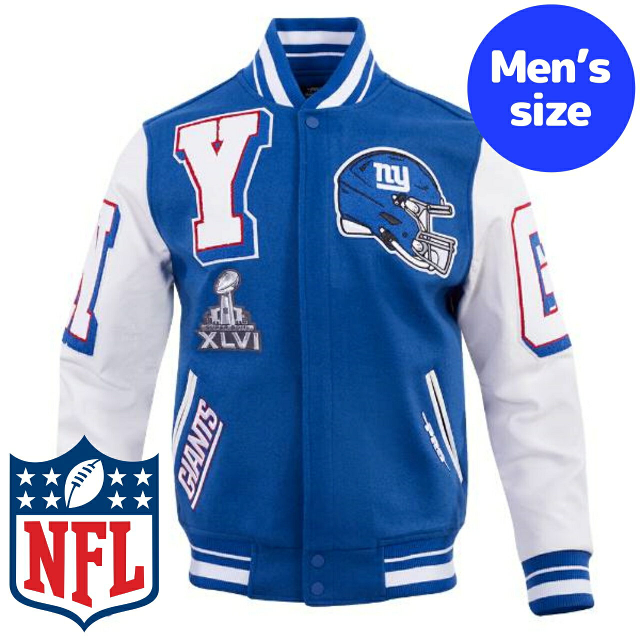 y+N[|z NFLItBV Y AE^[ o[VeBWPbg X^W Atg j[[NEWCAc NEW YORK GIANTS MASHUP VARSITY JACKET