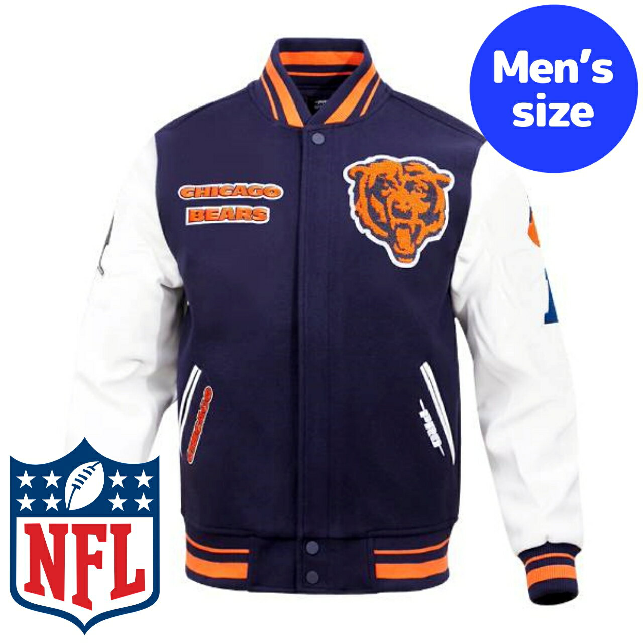 y+N[|z NFLItBV Y AE^[ o[VeBWPbg X^W Atg VJSExA[Y CHICAGO BEARS RETRO CLASSIC VARSITY JACKET