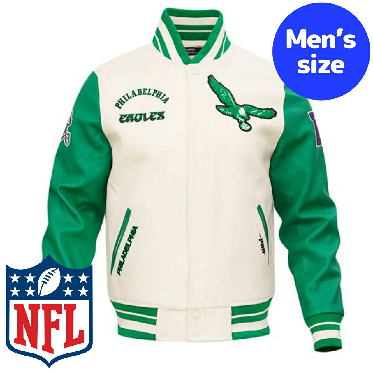 y+N[|z NFLItBV Y AE^[ o[VeBWPbg X^W Atg tBftBAEC[OX PHILADELPHIA EAGLES RETRO CLASSIC VARSITY JACKET