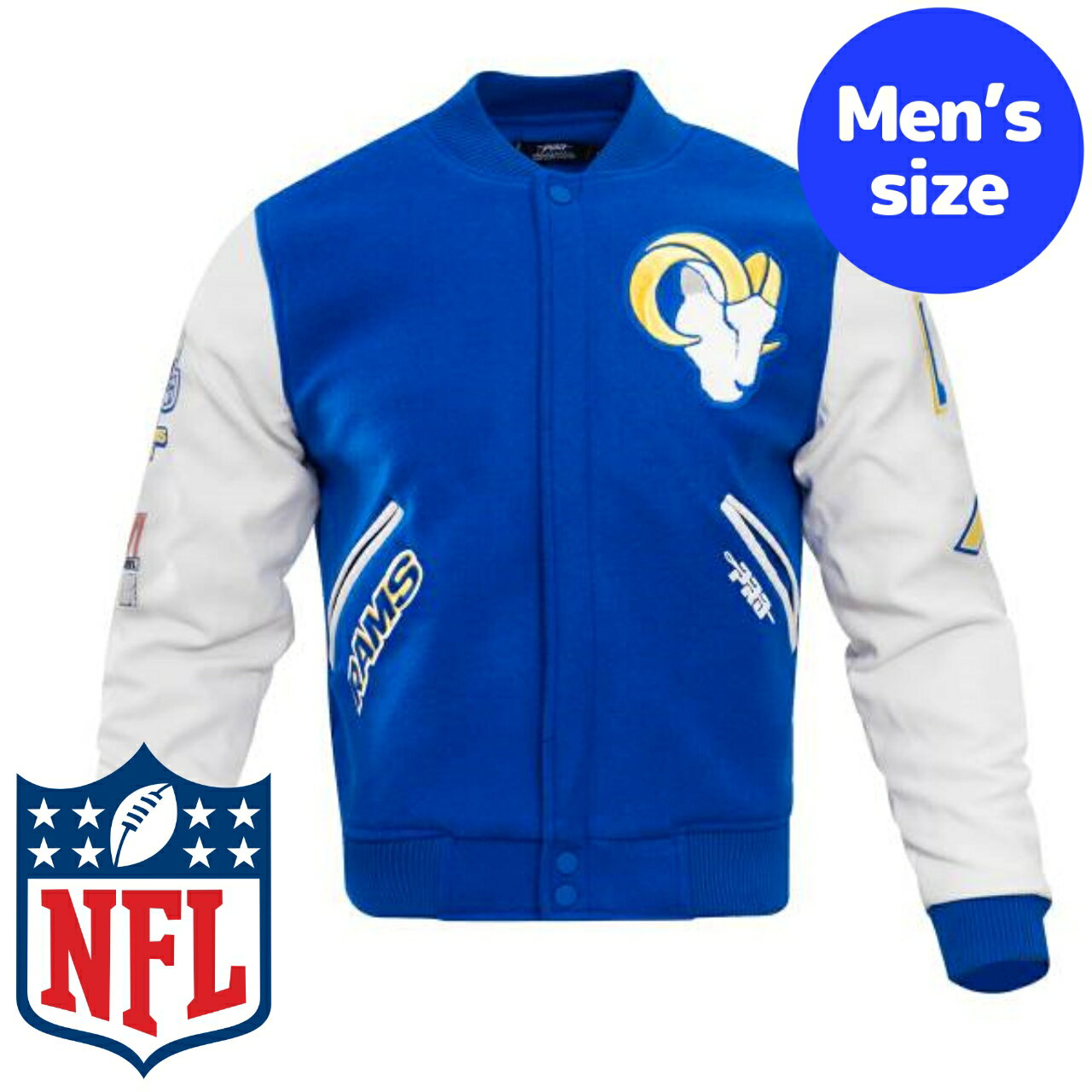 y+N[|z NFLItBV Y AE^[ o[VeBWPbg X^W Atg T[XEY LOS ANGELES RAMS CLASSIC VARSITY JACKET