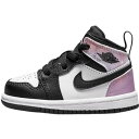 【送料無料+割引クーポン】【ベビー・キッズ（-16.0cm）】 ナイキ Nike ジョーダン Jordan 1 Mid SE Shoes（Black/White/Amethyst Wave） 男の子用スニーカー 子供靴 出産祝い