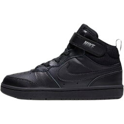 【送料無料+割引クーポン】 nike ナイキ キッズ用サイズ（16.5-22.0cm） Nike Court Borough Mid 2 Shoes（Black） 男の子用スニーカー 子供靴 女の子用シューズ くつ 入園入学祝い