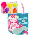 【ニコニコ割引対象】【送料無料】 ステファンジョセフ Stephen Joseph 【3歳以上対象】 女の子用プリンセスマーメイドのビーチバッグ 砂遊びセット5...