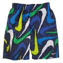 【ニコニコ割引対象】【送料無料】【大人もOK!!】 ナイキ Nike Swoosh AOP swim trunks（Midnight Navy） 男の子用海水パンツ 水着 海パン 海水浴 旅行 プール