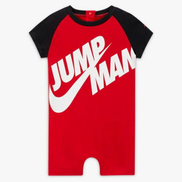 【送料無料+最大6％割引クーポン】 NIKE ナイキ ジョーダン 男の子用Jordan Jumpman Romper 半袖ロンパース（Gym Red） 男女兼用 ユニセックス 女の子用カバーオール 出産祝い ベビーシャワー ギフト プレゼント