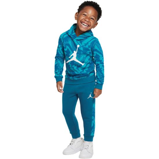 【送料無料+最大6％割引クーポン】 nike ナイキ ジョーダン 男の子用Jordan Essentials Printed フリース上下2点セット（French Blue） パーカー トレーナー ジャージ 子供用上下セット キッズ用セットアップ